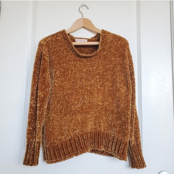 Anthro Philosophy Chenille Goldenrod Sweater - Picture 1 of 7